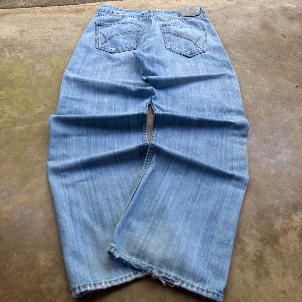 Vintage Y2K Unionbay Bootcut Jeans Wide Leg Light Wash Distressed 32 (D4)